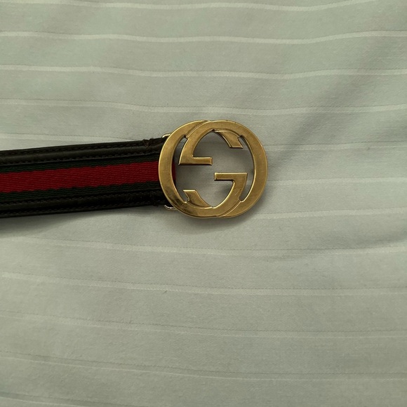 100% Authentic double GG brown and red Gucci belt. main image 5